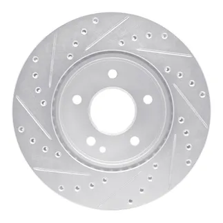R1 Concepts EDZ-63000R Brake Rotor Drilled and Slotted Silver